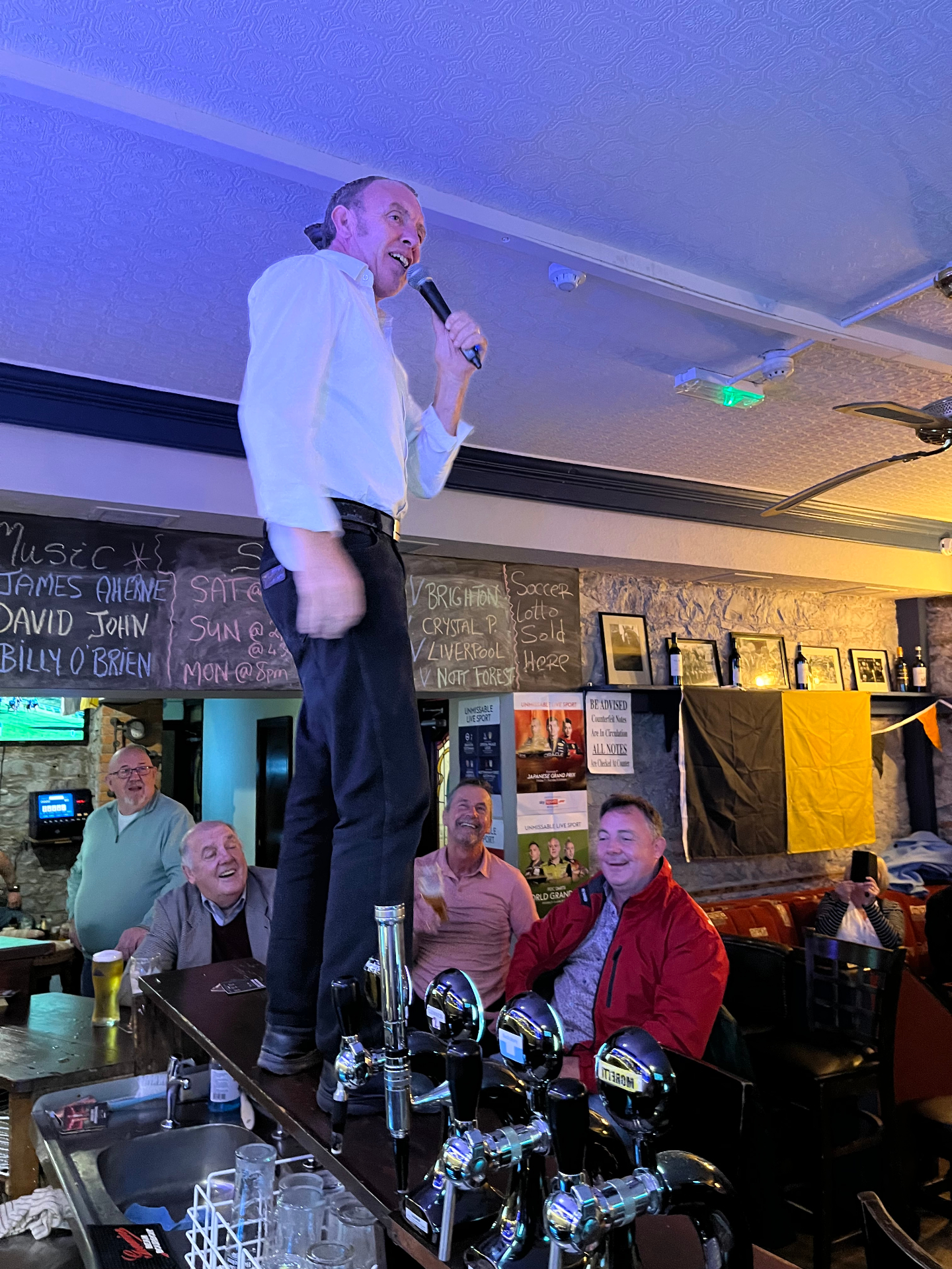 James Aherne up on the counter